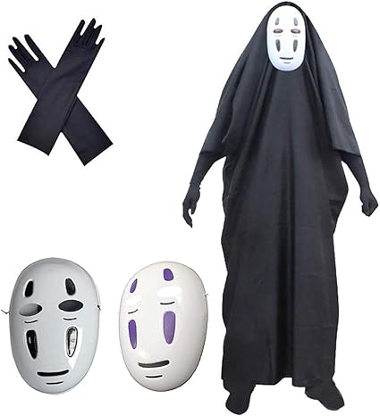 Amazon Wujie 千と千尋の神隠し コスプレ カオナシ 衣装 黒マスク 紫マスク 手袋 4点セット サイズl サイズm 男女共用 プレゼント L コスプレ 仮装 通販