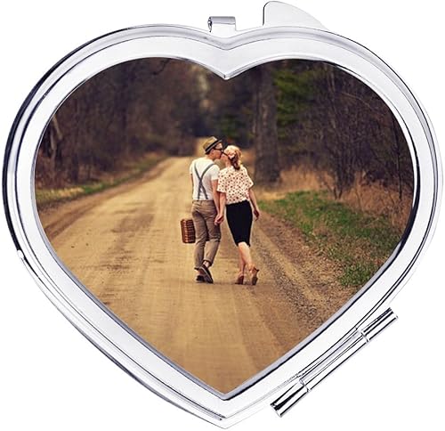 Miniatura 2 de Haz tu propio espejo  Espejo de maquillaje compacto personalizado con foto y texto, bolsillo de acero inoxidable, mini espejo de viaje personal,