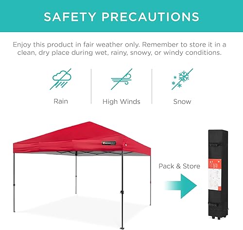 Miniatura 312 de Best Choice Products Carpa Toldo Desplegable de 10x10 pies para Instalación de 1 Persona, Refugio Portátil Instantáneo con Botón de 1 Toque