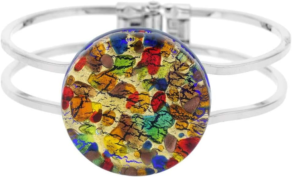 Glass Of Venice Murano Glass Venetian Reflections Metal Bracelet - Golden Meadow