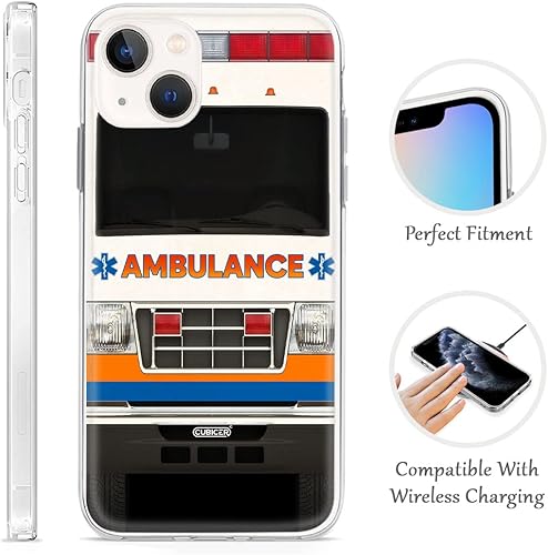 Miniatura 4 de CUBICER Funda de teléfono para ambulancia, diseño suave, a prueba de golpes, funda de silicona para regalos decorativos, cubierta de pantalla