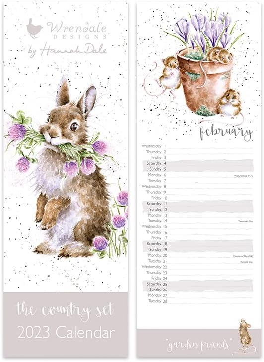 Wrendale Designs - 'The Country Set' 2023 Slim Calendar