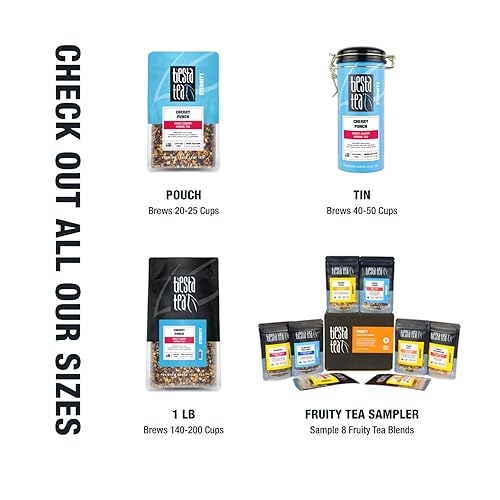 Miniatura 8 de Tiesta Tea - Ponche de cereza, hoja suelta, té de hierbas de cereza dulce, mezcla premium, sin cafeína, hace caliente o helado y prepara hasta 25