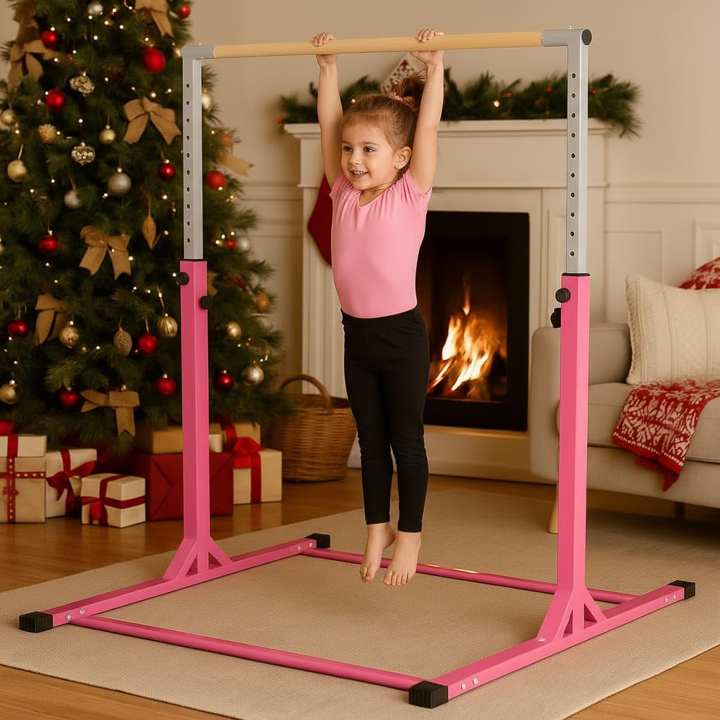 Gymnastics Bar, 3’ to 5’ Adjustable Height Gymnastic Horizontal Kip Bar for Kids Age 3-15 Home Gym Indoor Equipment 7 Gymnastics Bar, 3’ to 5’ Adjustable Height Gymnastic Horizontal Kip Bar for Kids Age 3-15 Home Gym Indoor Equipment - Image 5