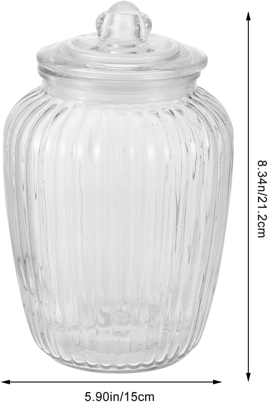 Marmeladengläser, Gläser mit Deckel, Gewürzgläser, Mehlbehälter, luftdichter Glaskanister, großes Fassungsvermögen, Vorratsdose for Lebensmittel, Behälter for lose Kaffeebohnen ( Color : Transparent V