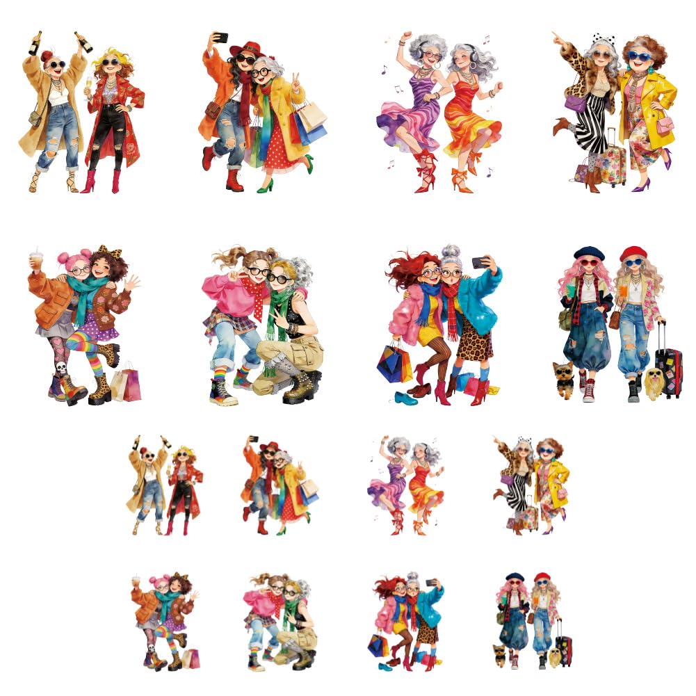 ANATTASOUL 16 Sheets Iron on Transfers for T-Shirts Baking Lady DTF Transfers Ready to Press, Washable Vinyl Heat Press Iron on Patches for Women Clothing Hat Bag Pillow DIY Crafts Gifts