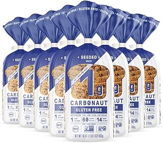 Carbonaut Gluten Free Bread, Low Carb Bread, Keto Bread, Keto-Certified Food, Snack, Meals, Non-GMO, Vegan (Gluten Free Low Carb White Bread - Pack of 8)