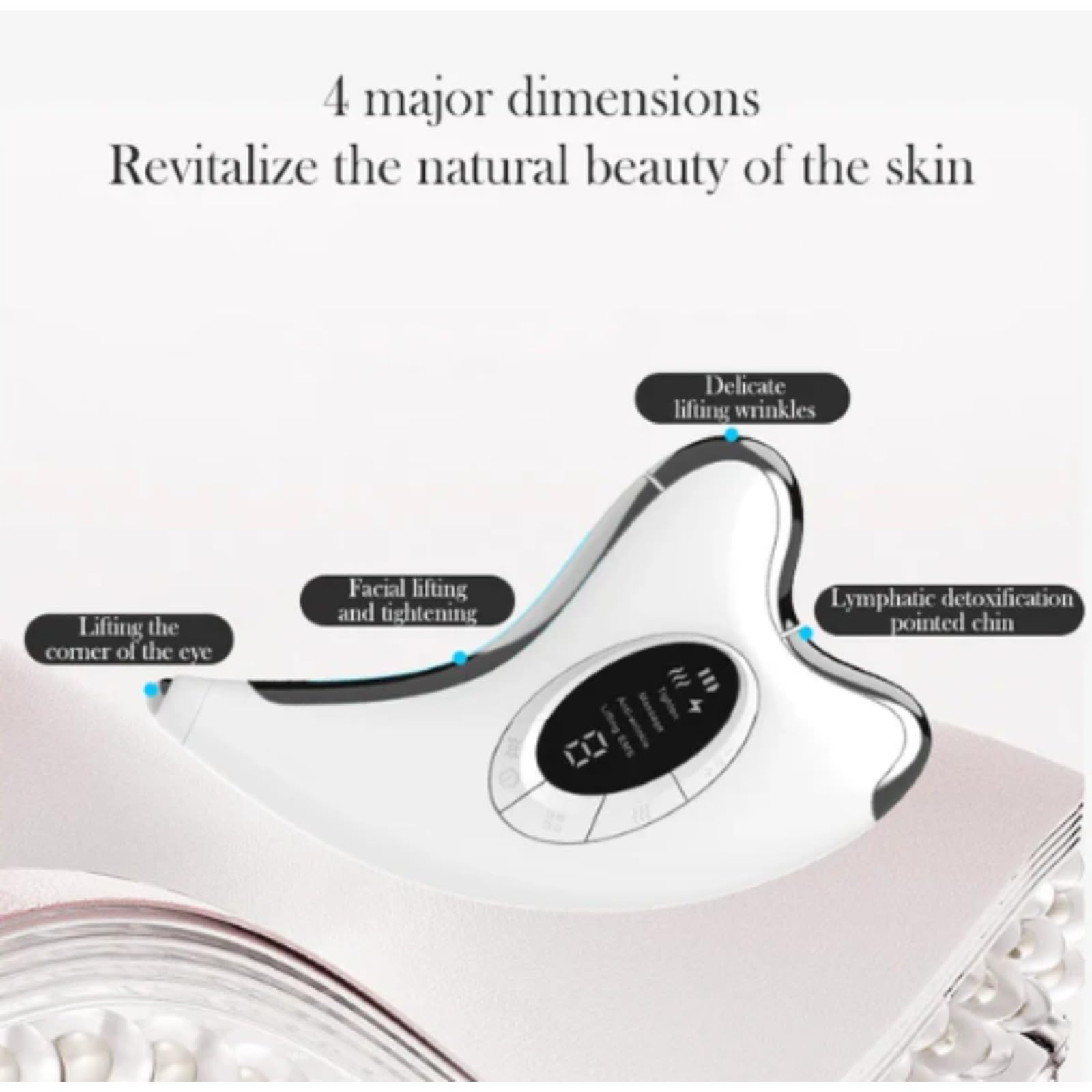 Korons Masajeador Facial,Electric Face Massager with Heat & Vibration,Herramienta De Estiramiento Y Levantamiento De La Piel Antienvejecimiento Para Cara Y Cuello.