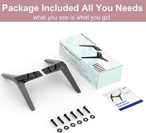 Miniatura 8 de Maozhren Soporte de metal para LG TV patas de repuesto, para LG 70" 75" TV 70UJ6570 70UJ657A 70UJ6520 70UK6570 70UM7370 70UN6950 70UN7070 75UJ6500