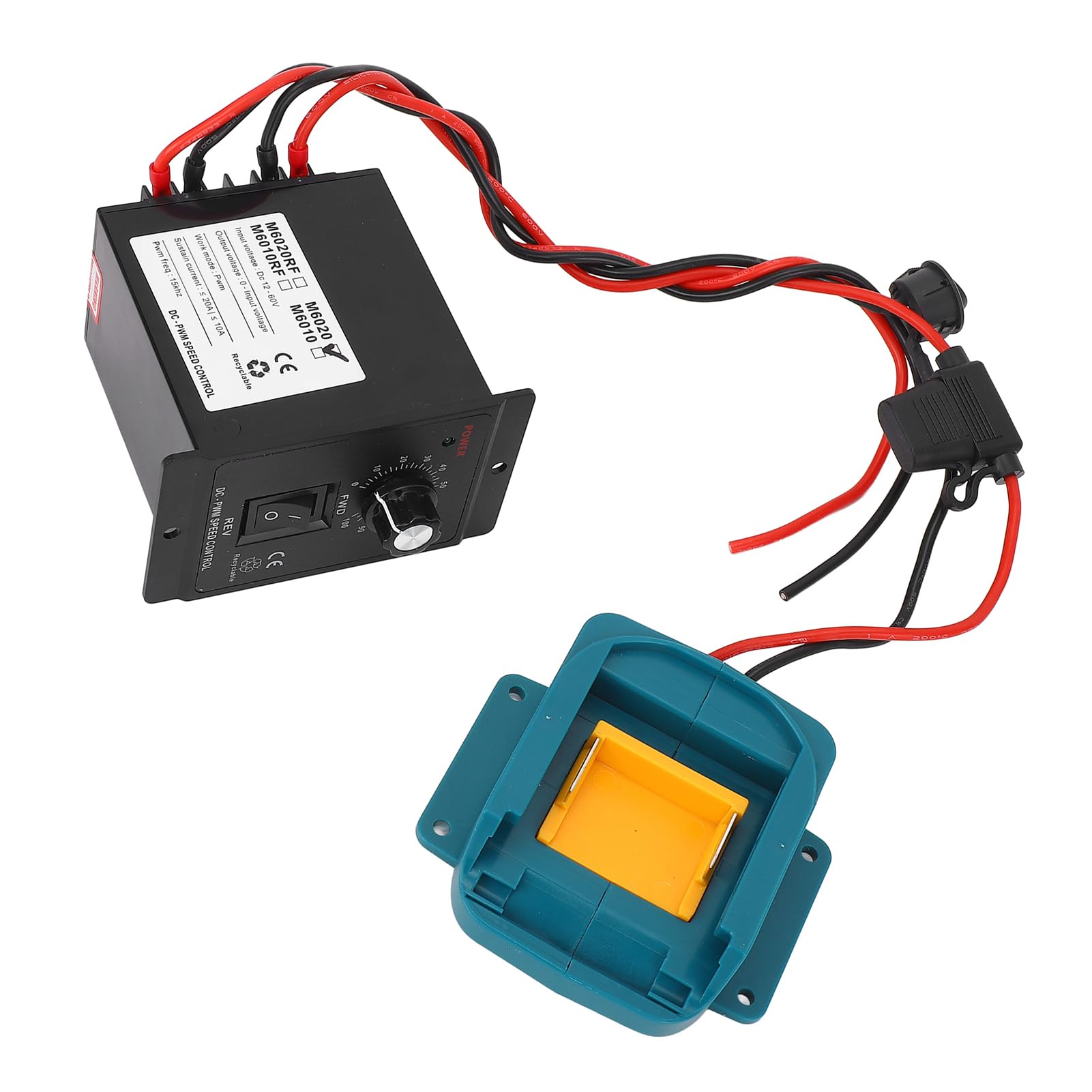 18V Adattatore Batteria Controllo Velocità Motore Kit, ABS DC PWM