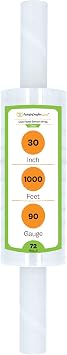 PSBM Stretch Wrap with Handles, 72 Rolls 30 Inch x 1000 Feet 90 Gauge Heavy Duty Clear Plastic Wrap Industrial Strength Shrink Film for Moving, Packing & Shipping