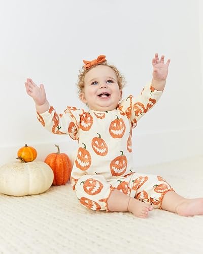Miniatura 2 de GOOCHEER Mameluco de manga larga para bebé, niño, niña, Halloween, traje de calabaza