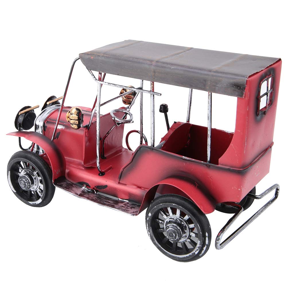 Julihai Jouet de Voiture Vintage Mécanique, Voiture en Fer Blanc Rétro Fabriquée à la Main pour Cadeau de Collection pour Adultes, avec Un Design