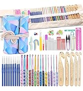 115-Piece Crochet Set, Crochet Kit Plus Large Eye Sewing Needles and Other Crochet Accessories To...
