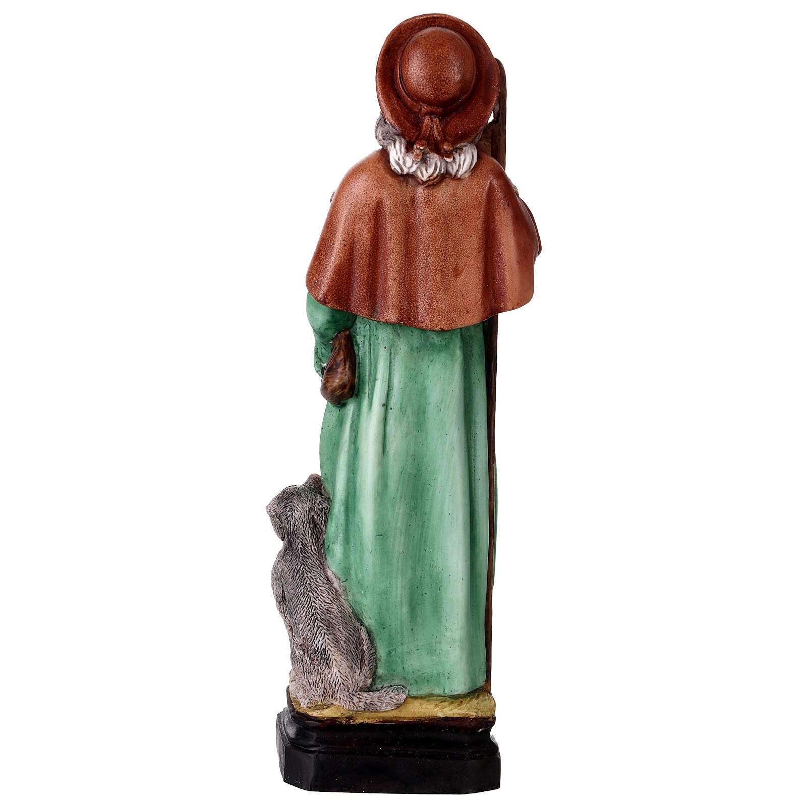 Holyart Statue in resina e PVC: San Rocco statua resina colorata 20 cm