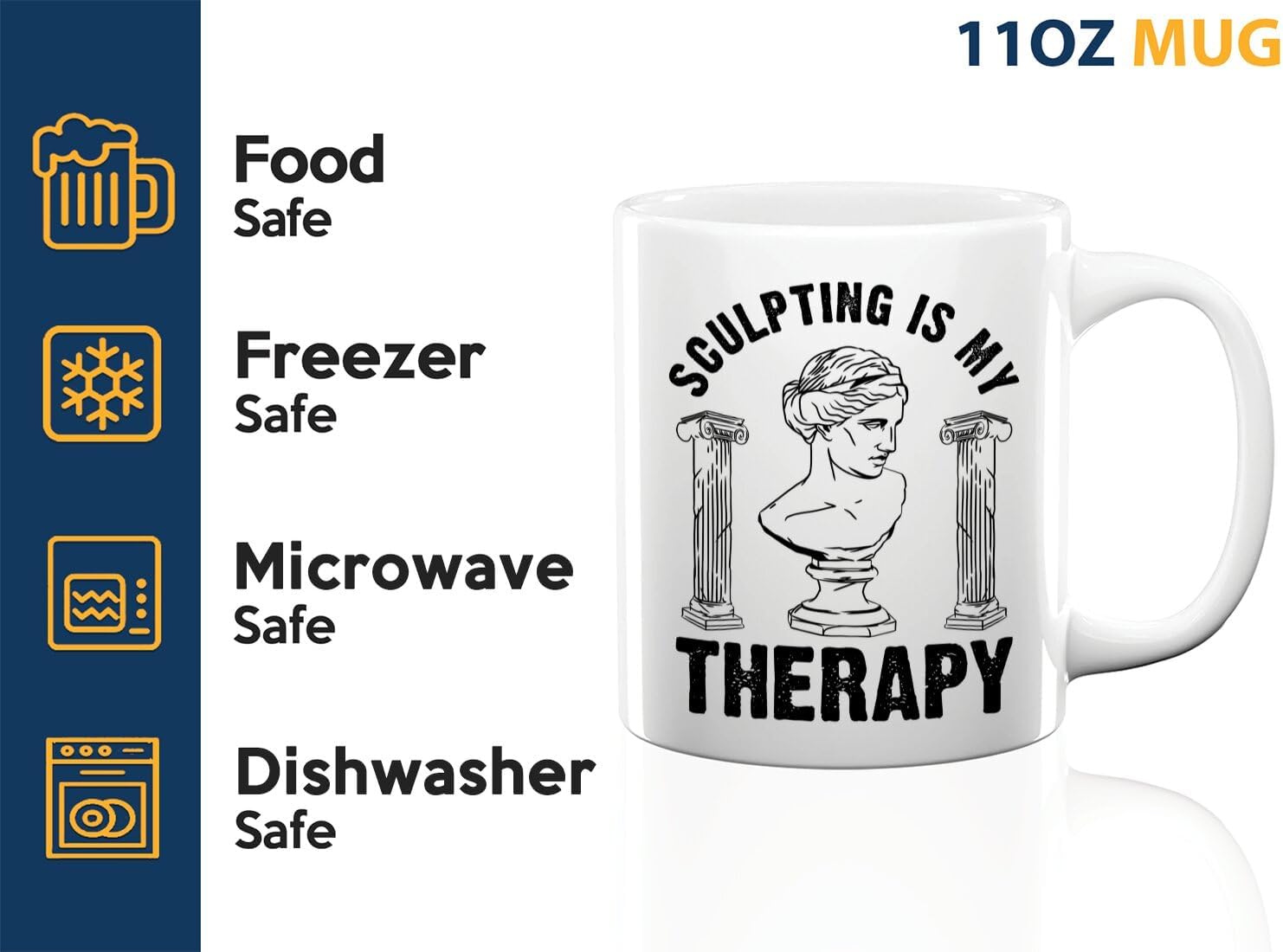 Sculpting Coffee Mug 11oz White -Sculpting Therapy - Scraper Pottery Clay Artist Extruder Sculptor Trimmer Clay Modeller Beginner