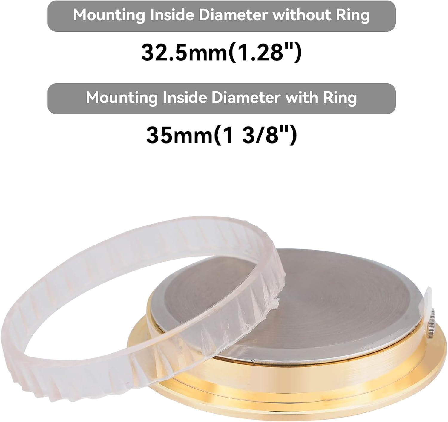 37 mm Mini Clock Insert – Roman Dial Quartz Movement, Fits 1 ⅜" (35 mm) Hole, Button-Battery, Replacement for Wood/Crystal Crafts