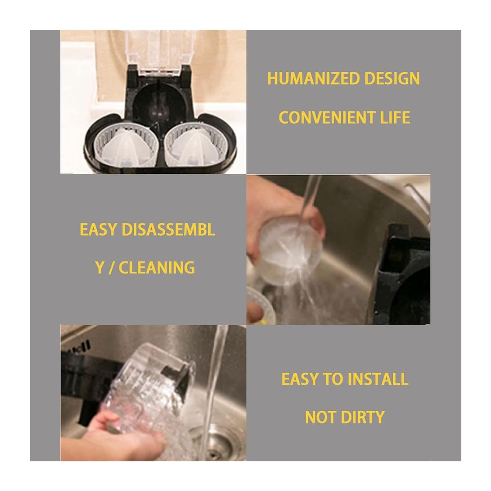 Spremitore elettrico a doppio succo d’arancia, trituratore elettrico veloce da 90W a doppio succo d’arancia, frantumatore interno, accessorio conico amovibile, idoneo al succo di pompelmo d’arancia