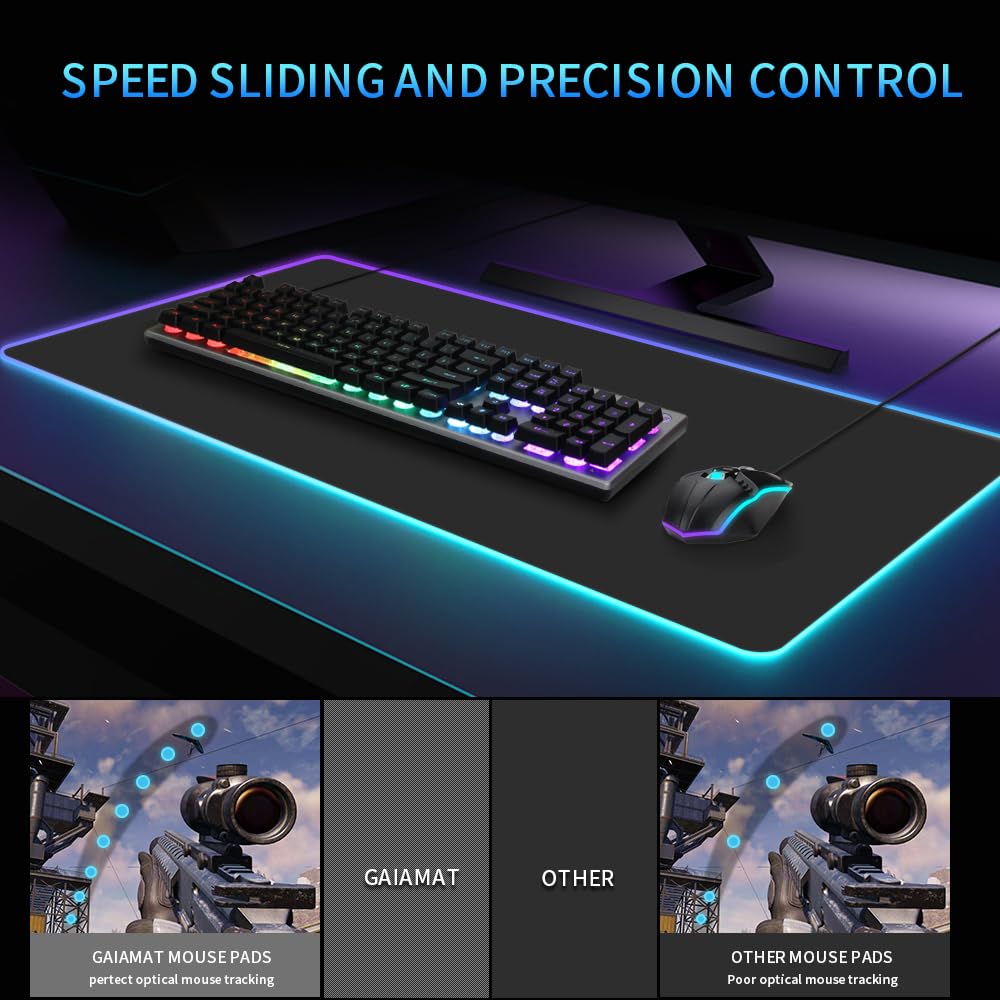 XL RGB Gaming Mouse Pad With 14 Light Modes - Light Up Gamer - View #10