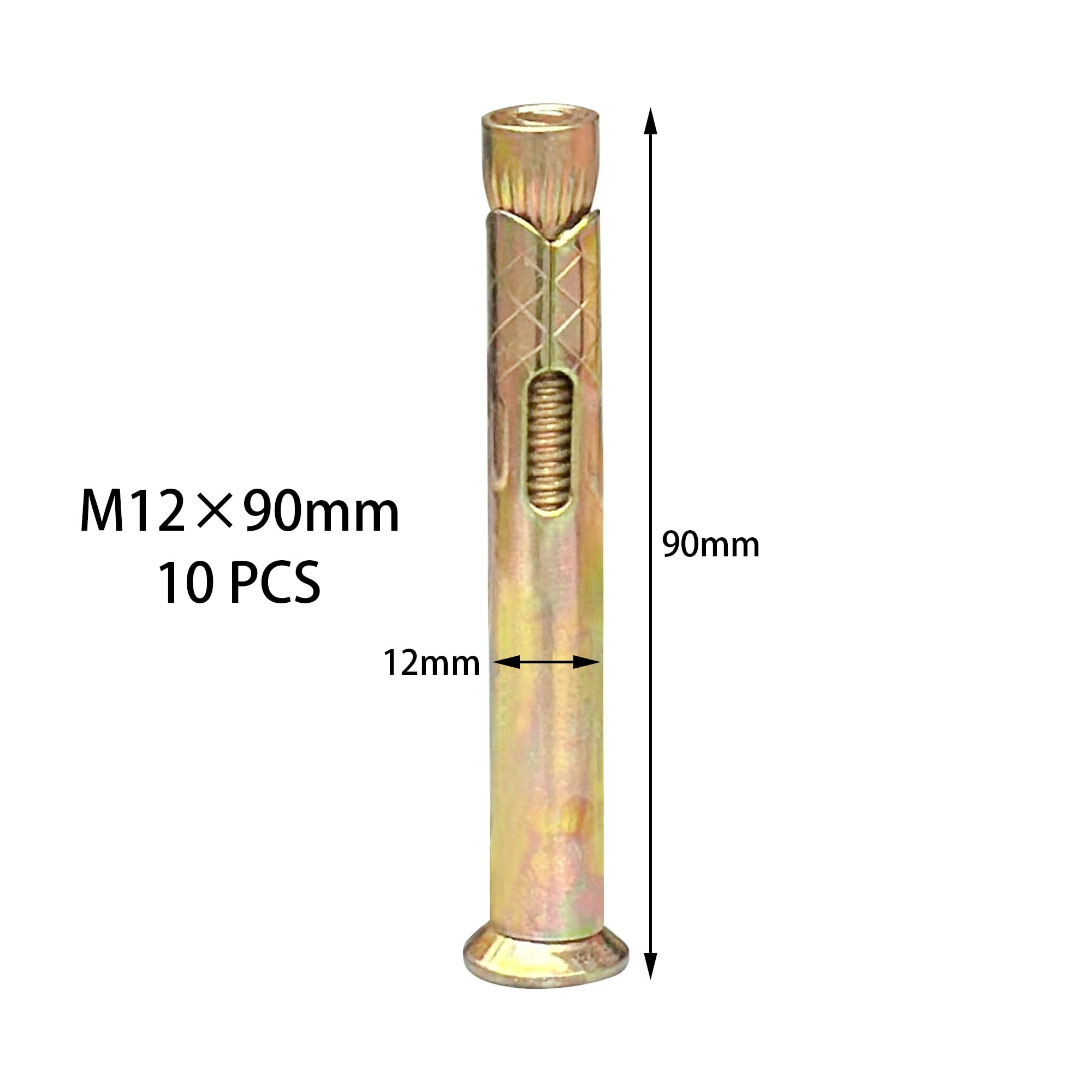 10 PCS Metal Expansion Bolts - Flat Head Cross Drive Design (M12 x 90mm) - Image 4