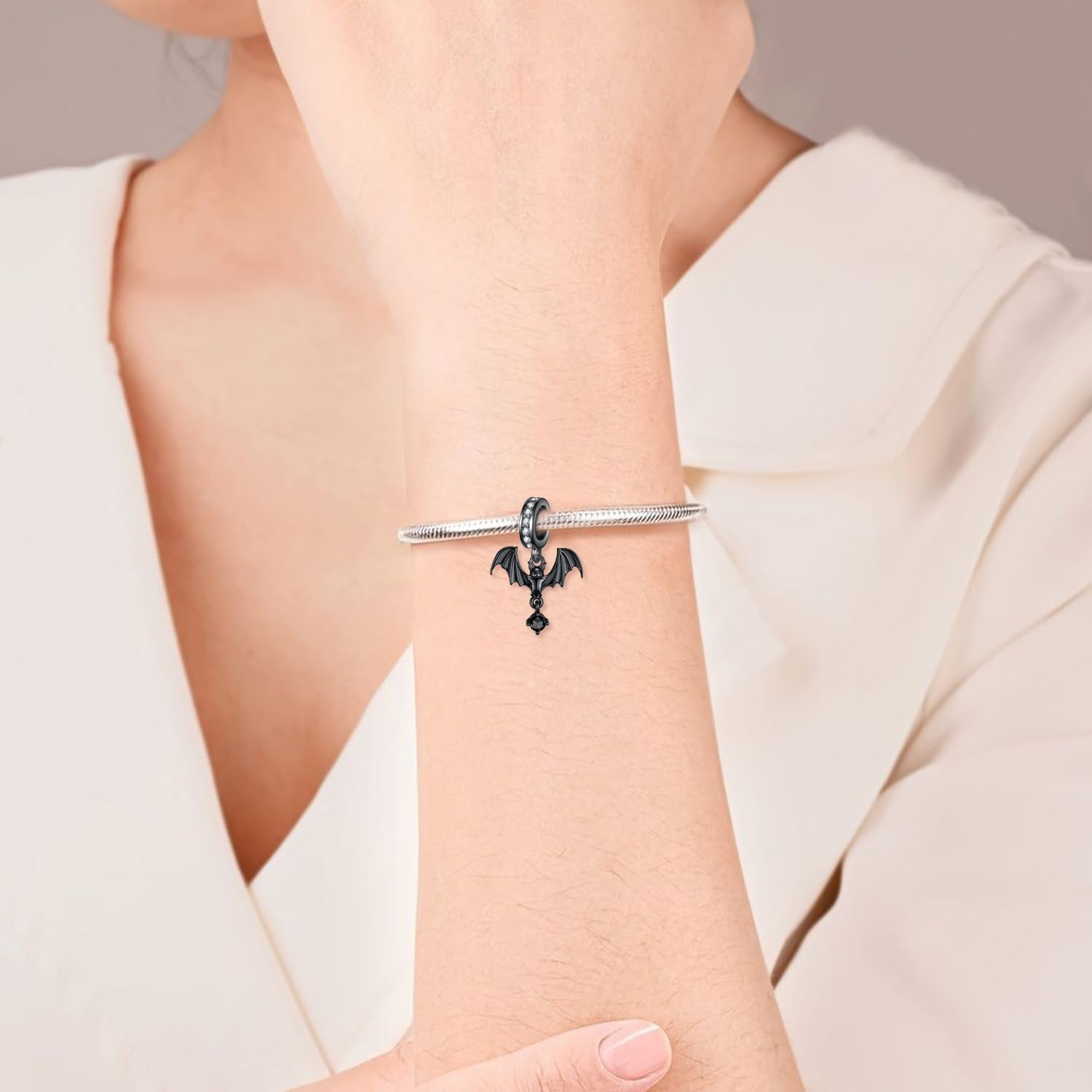 Bat Charms 925 Sterling Silver Gothic Charms for Bracelets Halloween Jewelry Gifts for Women - Image 4