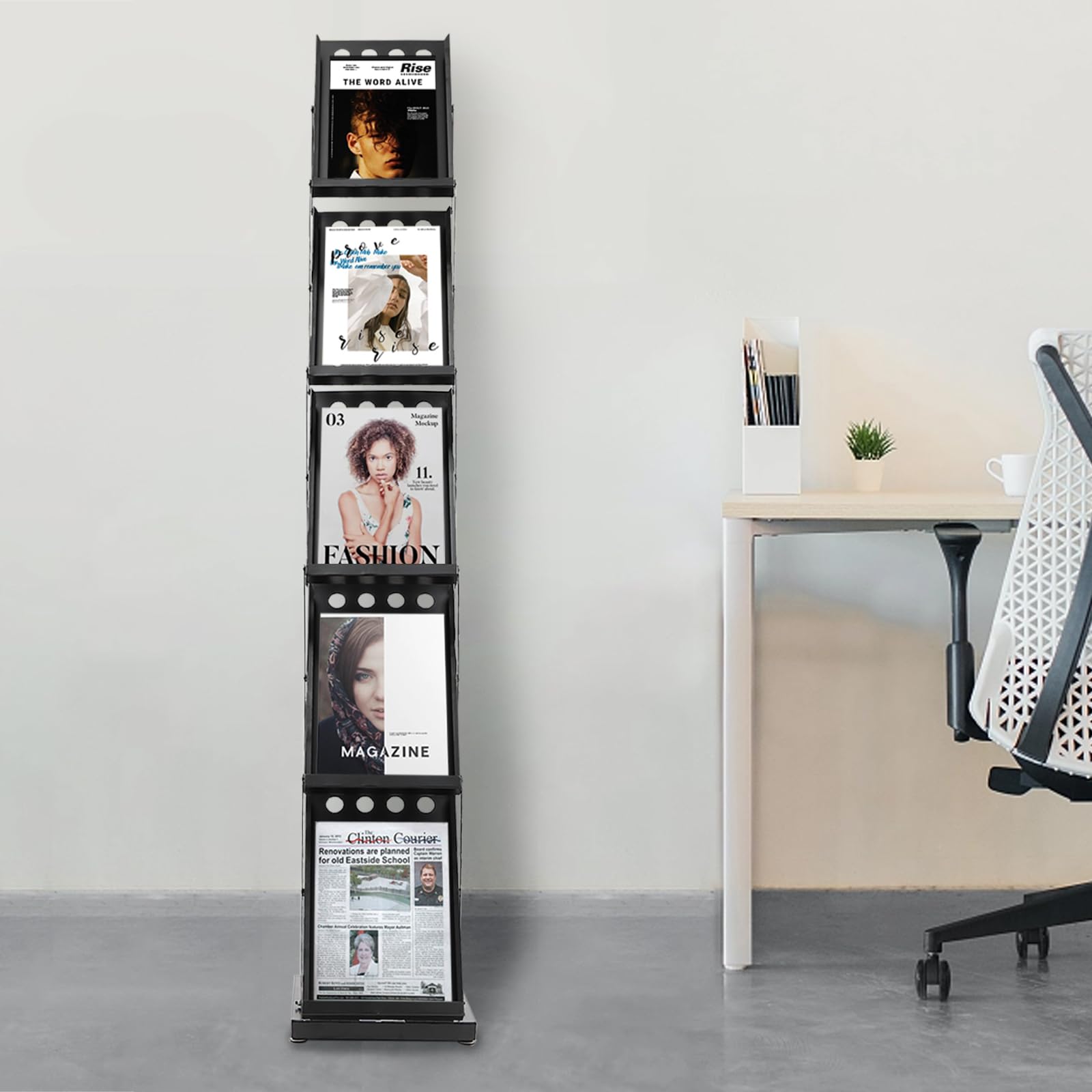 5 Lagige Faltbarer BroschüRenstäNder ProspektstäNder Display Zeitschriftenregal Displays BüRoregale Katalog LiteraturstäNder FüR BüRo Und Messe Tragbarer A4 KatalogstäNder Stand ZeitschriftenstäNder