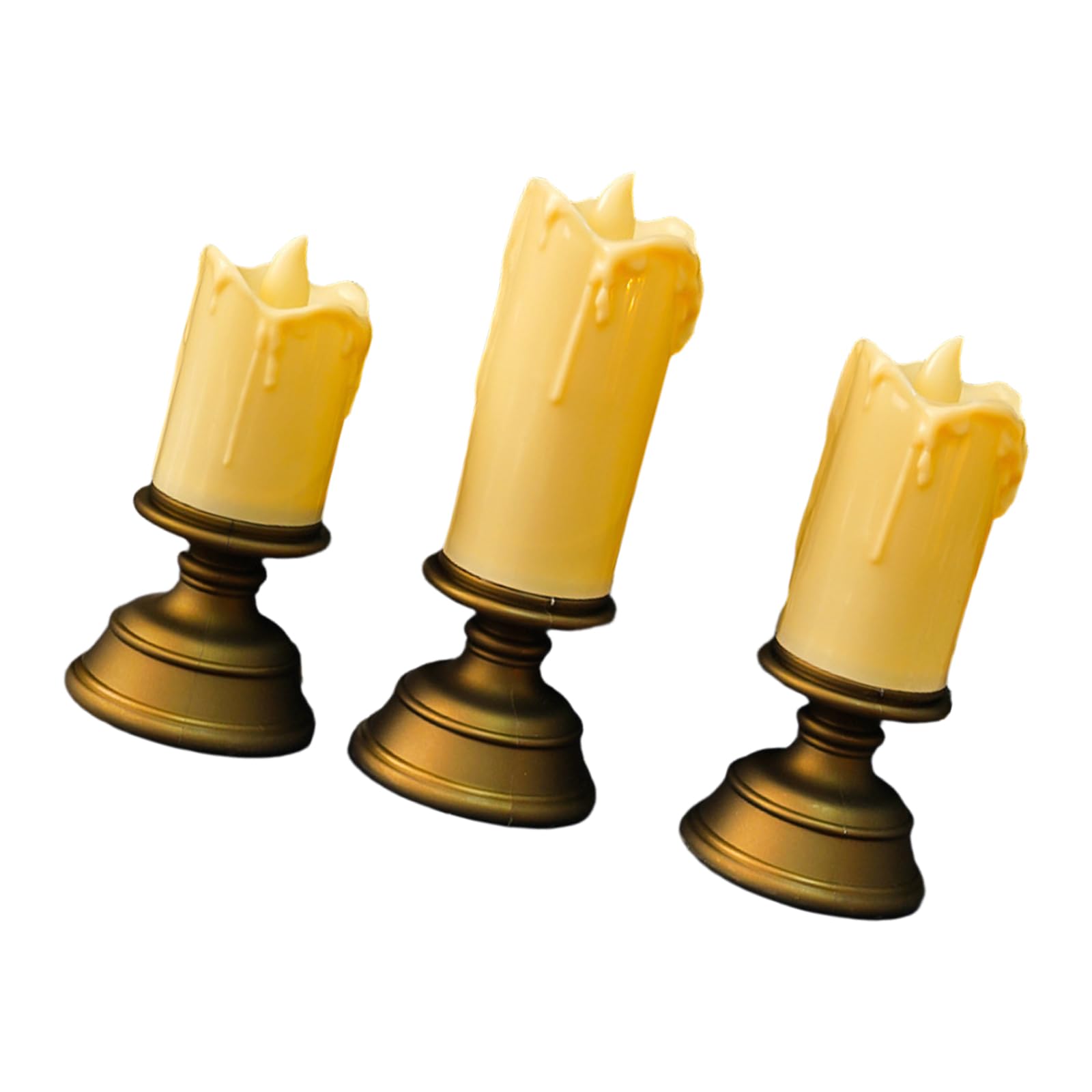Buxuaaaa Multicolor Flickering Flameless Set Of 3 Realistic Dancing Flame Effect Battery Power Led Safe For Indoor Use Decorative Mood Lighting Efficient Electronic
