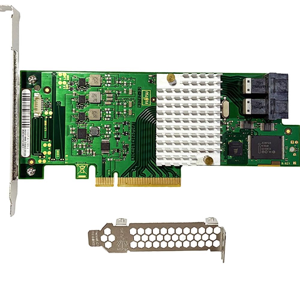 Tarjeta HBA SAS compatible con LSI 9300-8i en modo IT y tarjeta de expansión PCIe SATA D3307, 8 puertos 12 Gb/s PCIe 3.0, controlador HBA con 2 conectores internos SFF-8643 para NAS ZFS TrueNAS unRAID