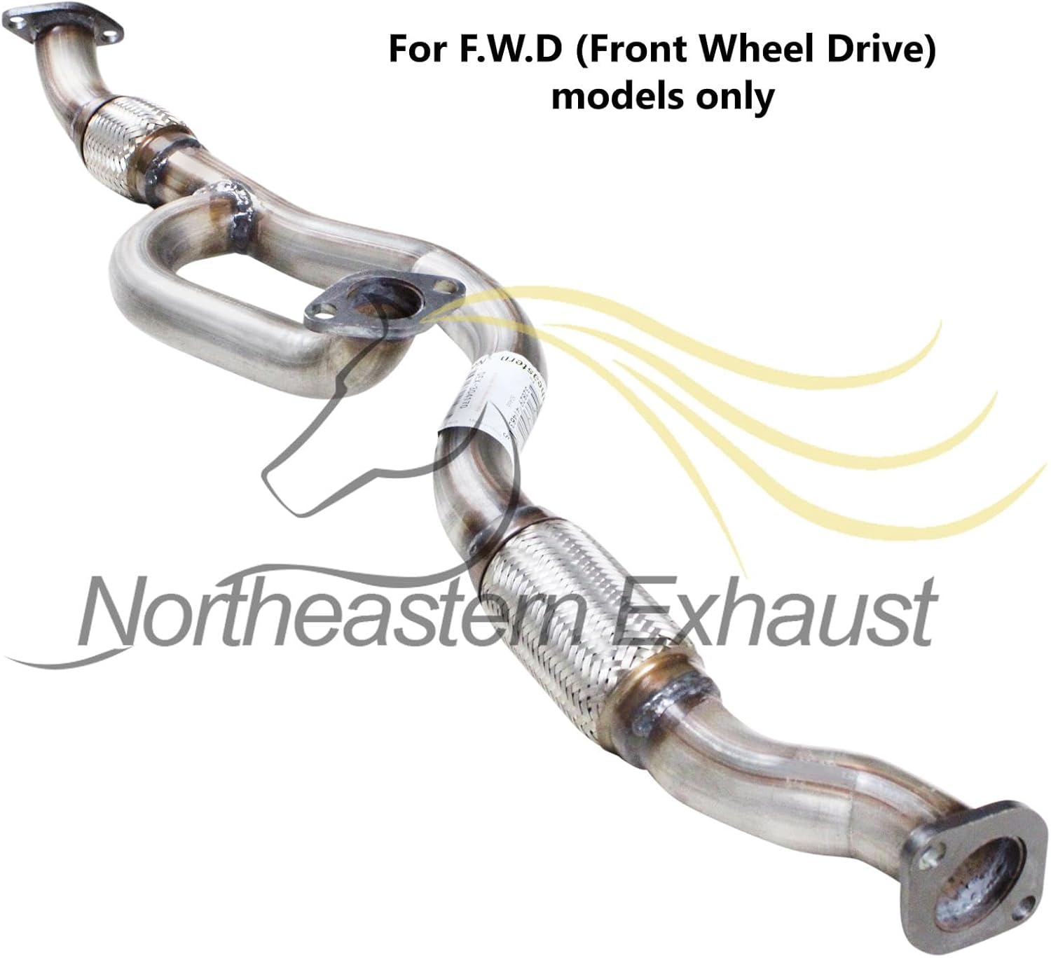 Northeastern Exhaust | Stainless Steel Front Flex Pipe Compatible for Hyundai Tucson 2005-2008 | Kia Sportage 2005-2010 2.7L | FWD | Free Gaskets Included | Automotive Replacement Part