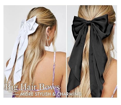 Hair Bows for Women Hair Ribbon Bow Hair Clips with Long Tails Vintage Hair Accessories for Women — view 4