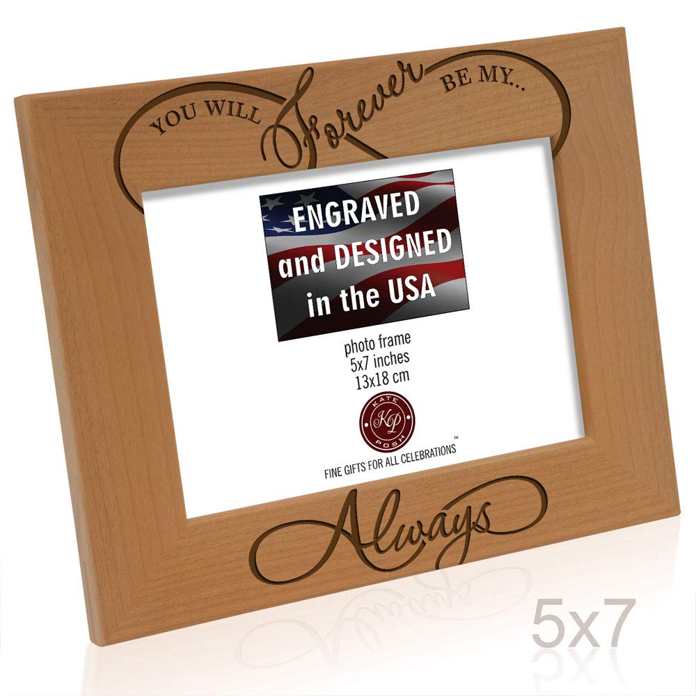KATE POSH - You Will Forever be My Always Wood Cornice, Legno, Natural Real Wood, 5x7-Horizontal