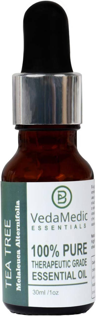 Beard Brothers VEDAMEDIC Tea Tree Essential Oil 100% Pure Undiluted Therapeutic Grade Extract of Melaleuca Alternifolia for Skin, Body, Hair Growth, Scalp Dandruff, Acne and Aromatherapy (30 - ml)