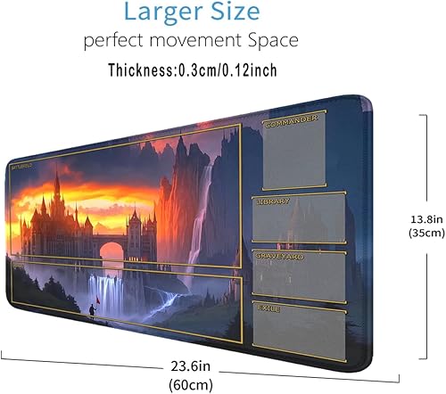 Miniatura 4 de Fantasy Black Lotus TCG - Tapete de juego de 24 x 14 pulgadas, tapete de juego para MTG, tapete de juego de cartas coleccionables MTG, superficie