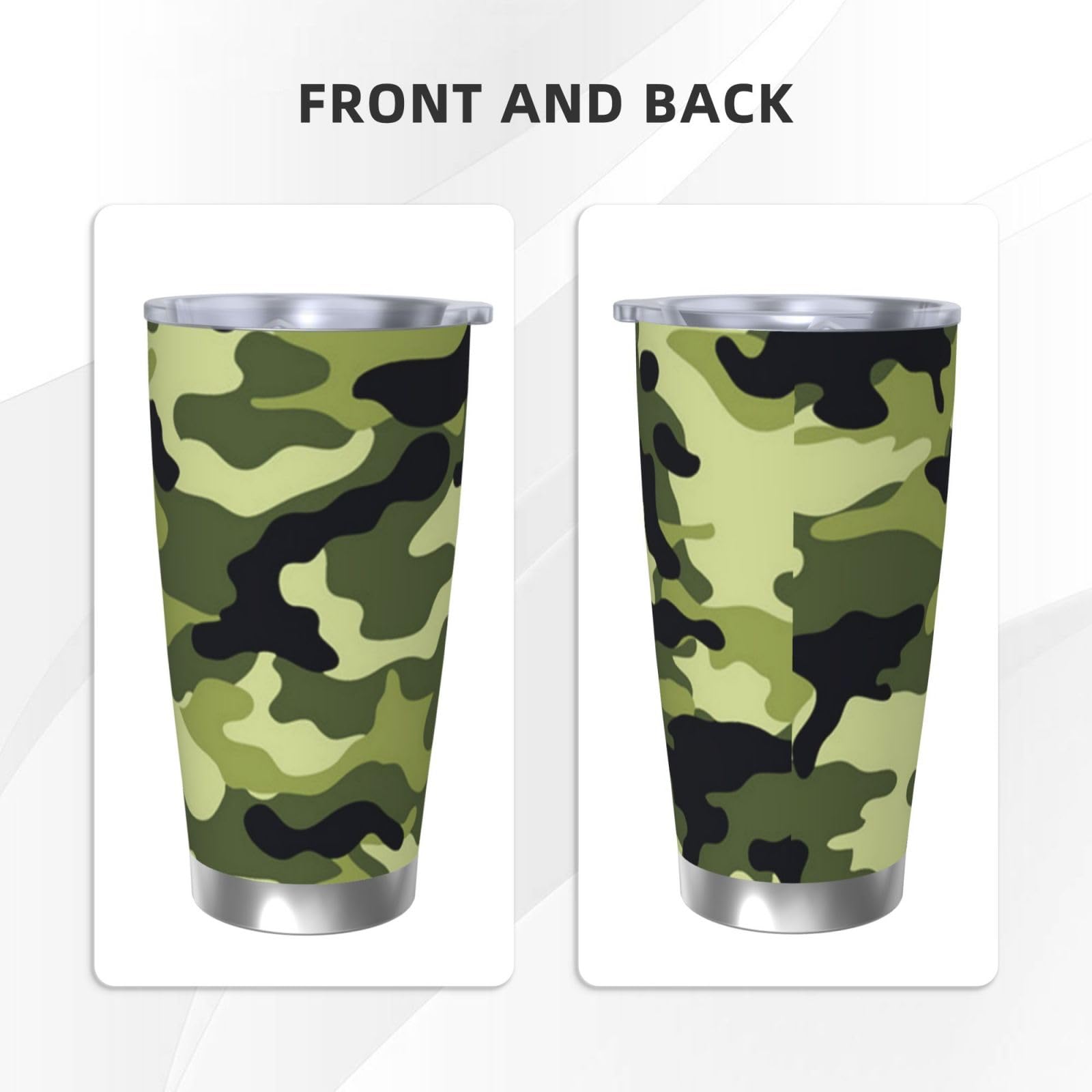 Tazza portatile dell'acciaio inossidabile della tazza dell'automobile della tazza dell'automobile stampata verde di camo 20oz