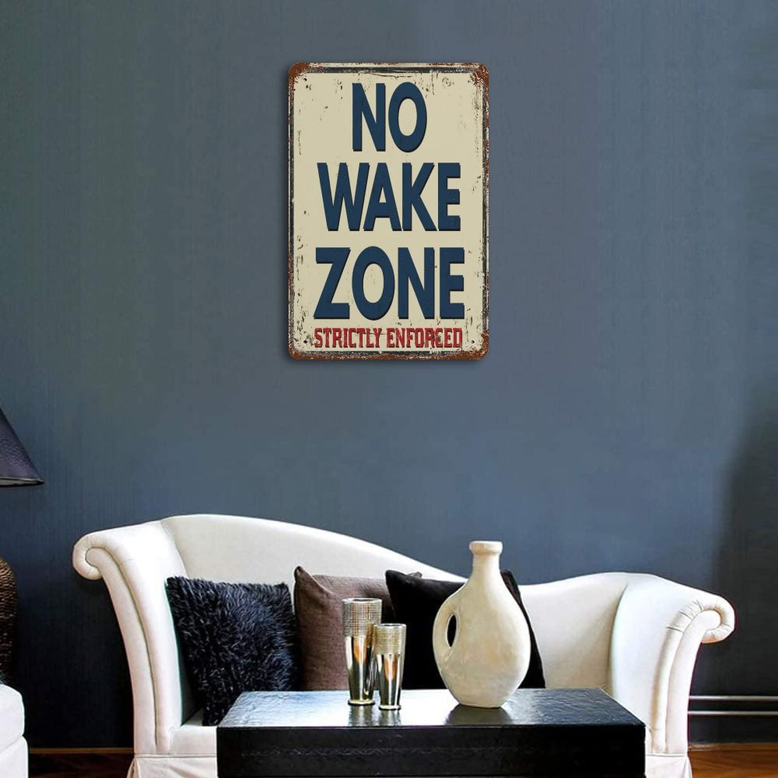 ハッピー Amazon.com: BUDUOZHI No Wake Zone Vintage Wall Decor Tin
