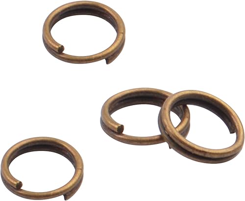 Vista 82 de Aylifu 200 anillos de metal divididos, anillos de salto de doble bucle chapados en níquel de 0.63 pulgadas, pequeños anillos de llavero de cristal