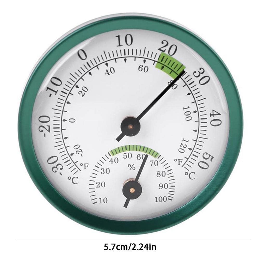JFDBGU Higrómetro for Exteriores Higrómetro de Doble Puntero Forma de Reloj for Exteriores Medidor de Temperatura y Humedad