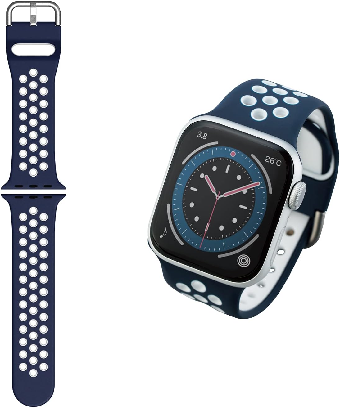 Elecom AW-40BDSCNNV Apple Watch Band, 1.6 inches (41 mm), 1.6