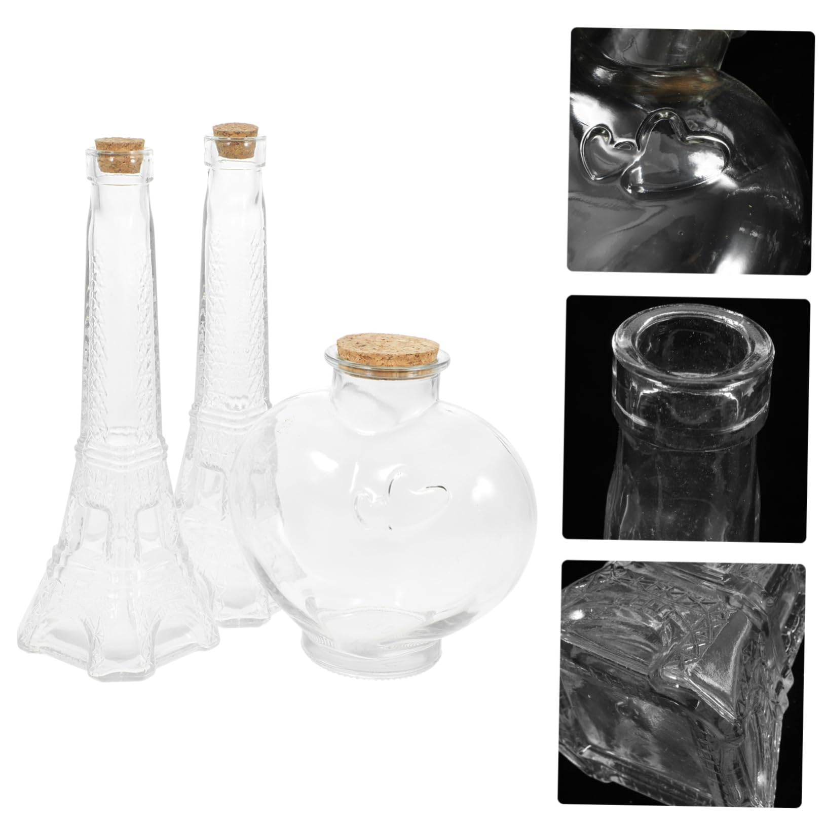 Ensemble de Cérémonie du Sable de Mariage 3 Pièces en Verre