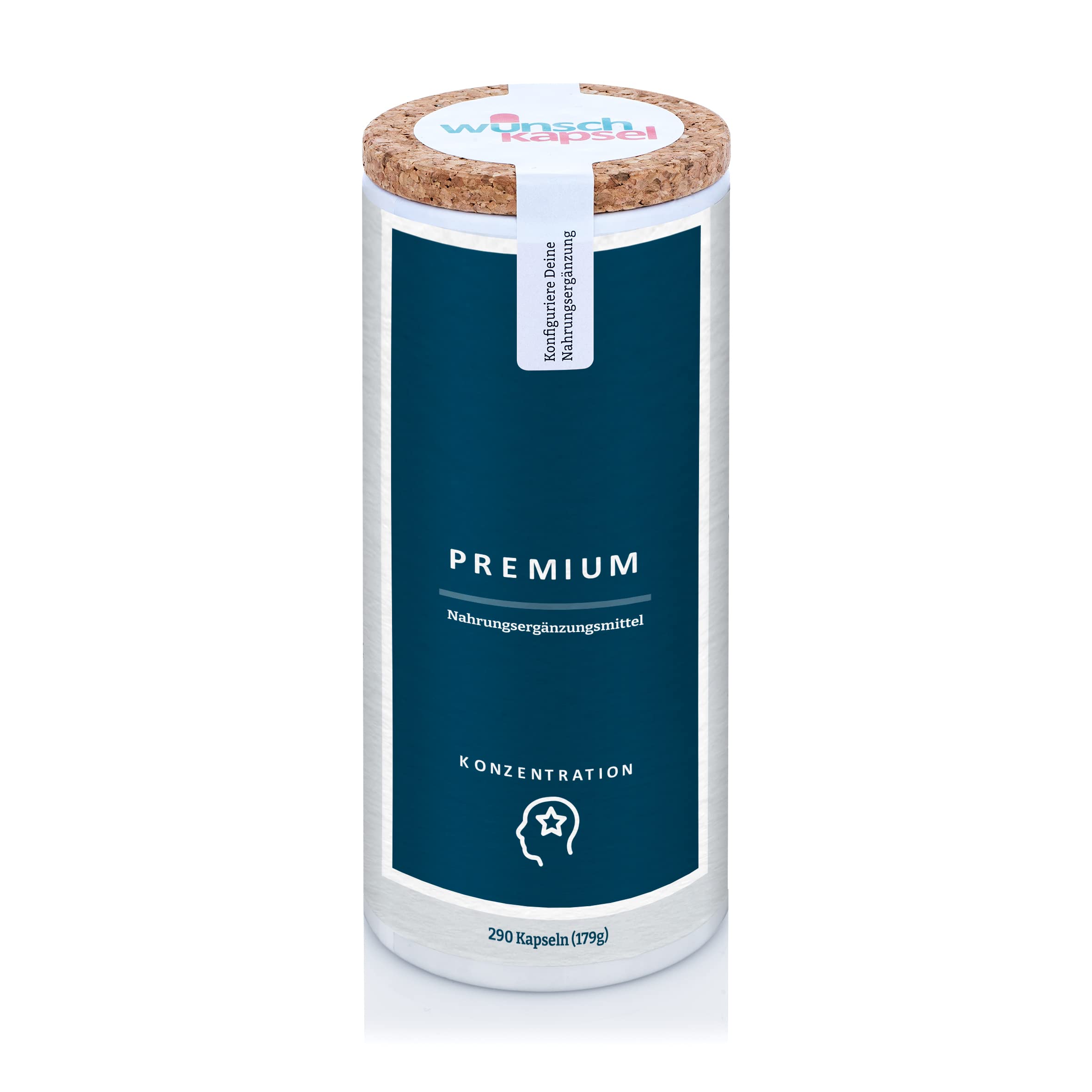 KONZENTRATION Premium Ergänzung | für mehr Fokus und Aufmerksamkeit | exklusive Extrakte (Bacomind, Rhodiola Rosea, Ginseng), Vitamine, Spurenelemente | 290 Kapseln aus Deutschland