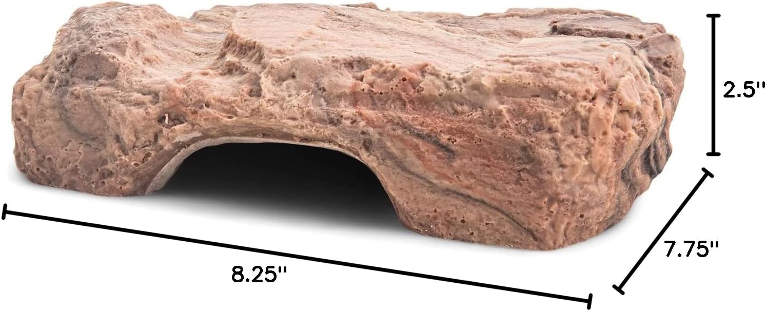 Fluker's Reptile Rock Cave with Basking Area, Natural Looking Rock Cave for All Reptiles, Amphibians and Arachnids
