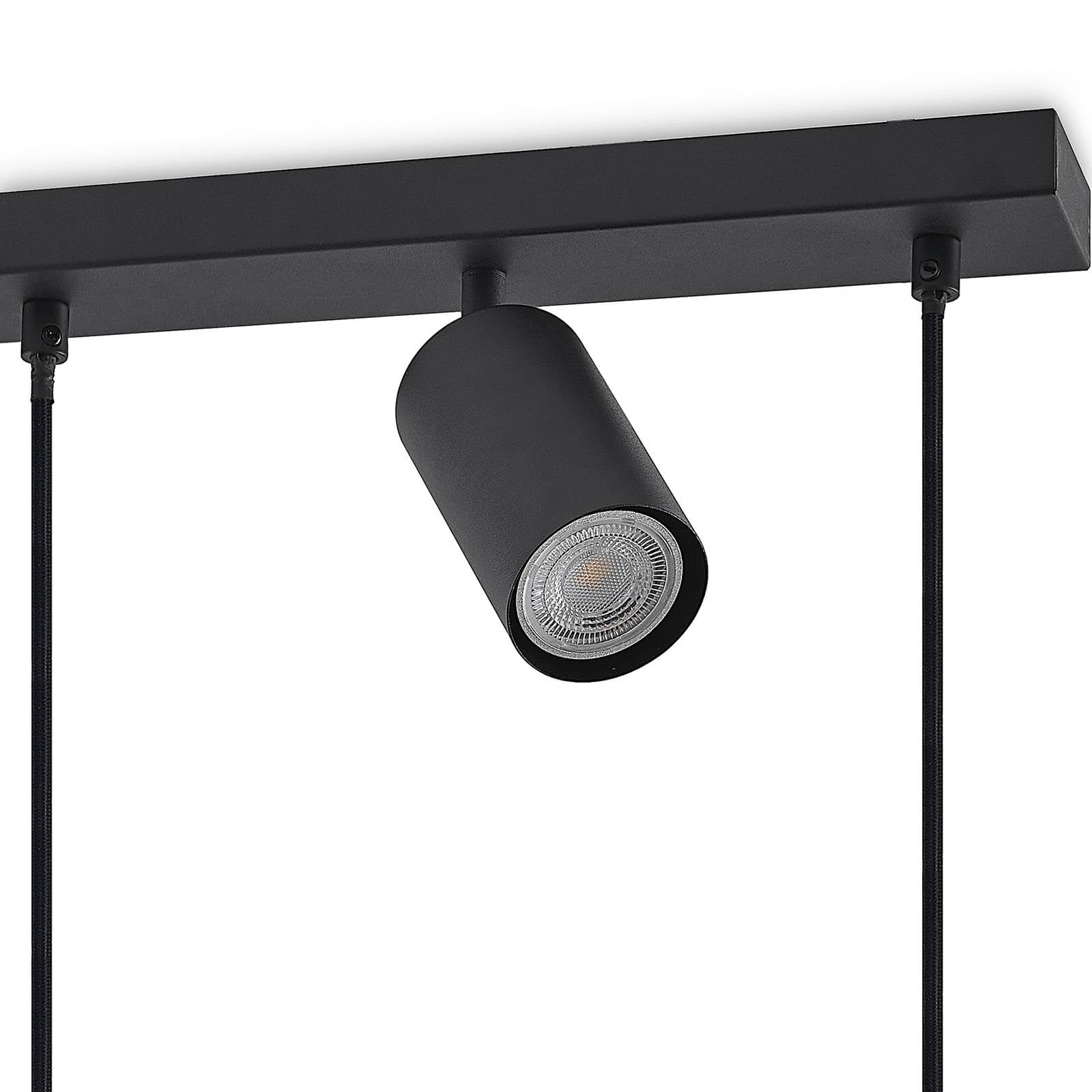Lindby Lampada a Sospensione 9 Luci Nera 116 cm, Lampadario con Faretti Orientabili e Pendenti Cilindrici GU10 Moderne Lampade Sospese per Cucina Sala da Pranzo Soggiorno