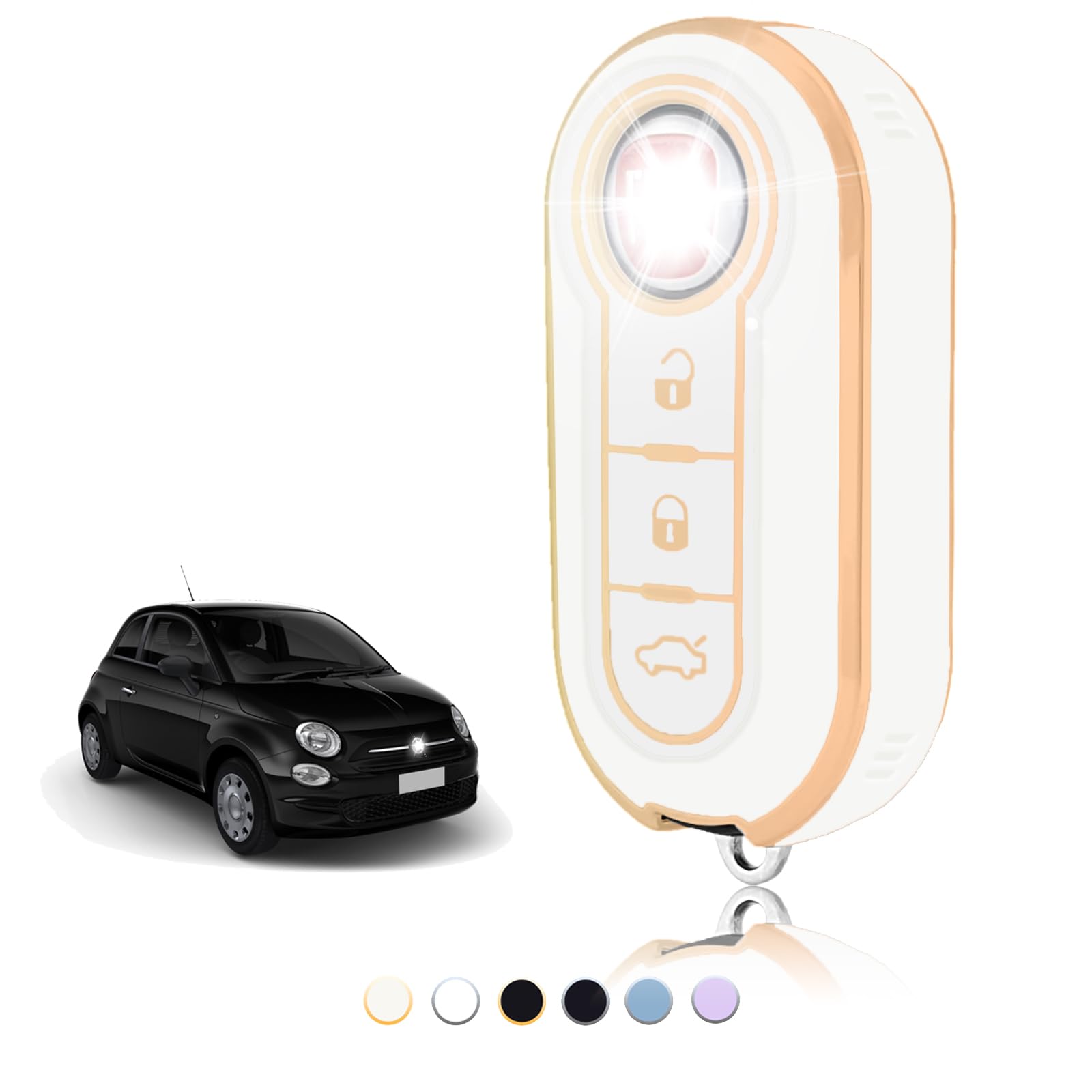 Cover Chiavi Per Fiat 500 E Lancia - Custodia Silicone Per Telecomando, 3 Tasti, Anti-Graffio - Foto 11
