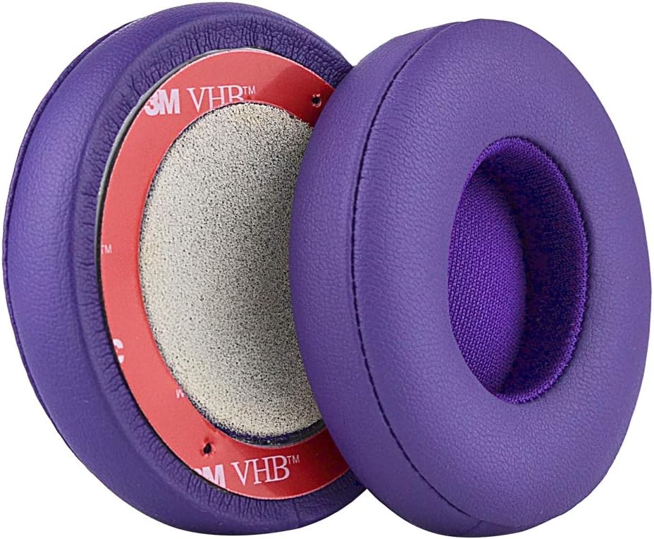 Solo 3 Earpads Replacement Solo 2 Ear Pads Memory Foam Ear Cushion Compatible with Beats by Dre Solo3/Solo2 Wireless on Ear Headphones ONLY (Pop Purple)