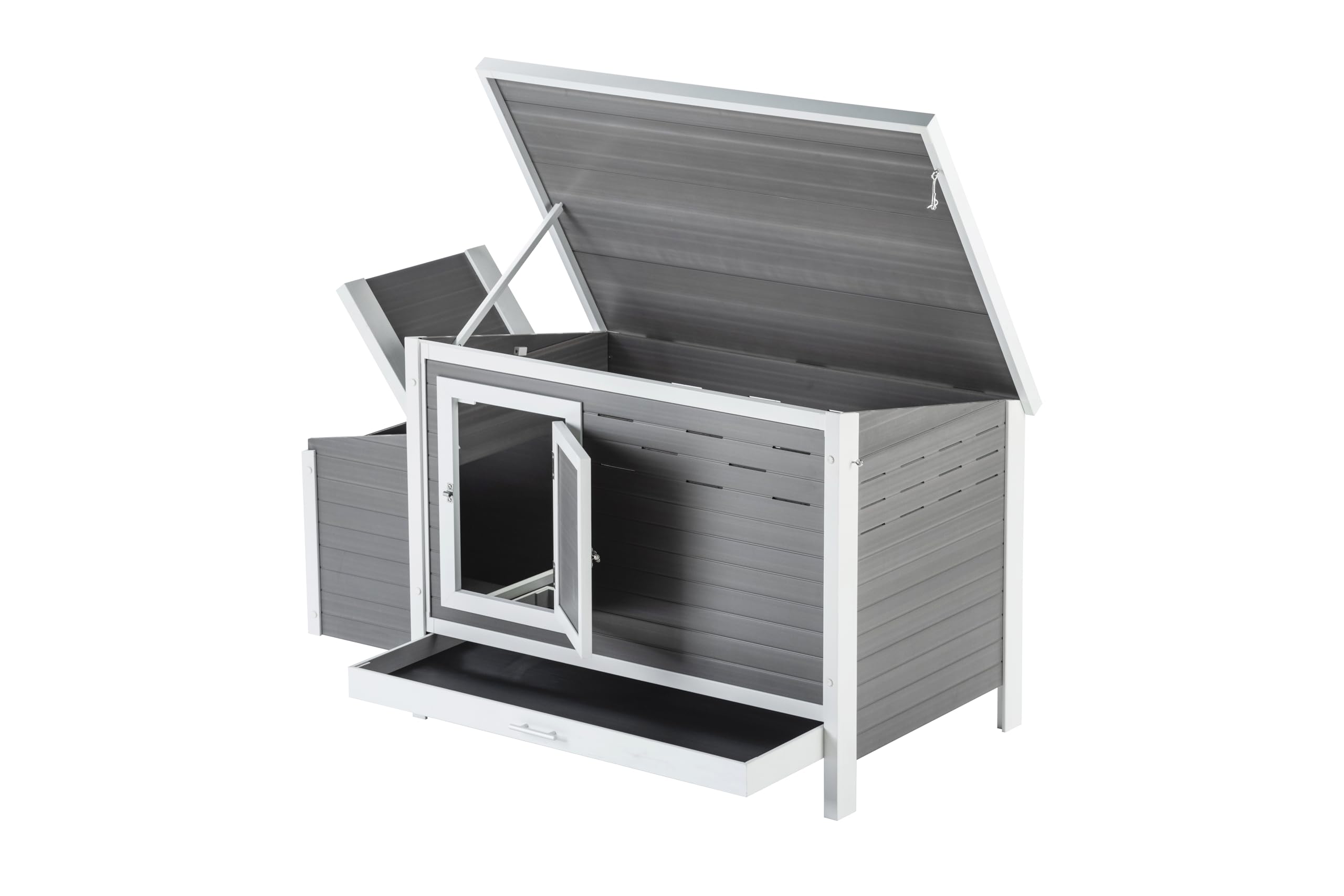 Gallinero Atlanta para Exterior, Capacidad 4-6 Aves - ECOFLEX Material sostenible y Duradero. Fácil Montaje