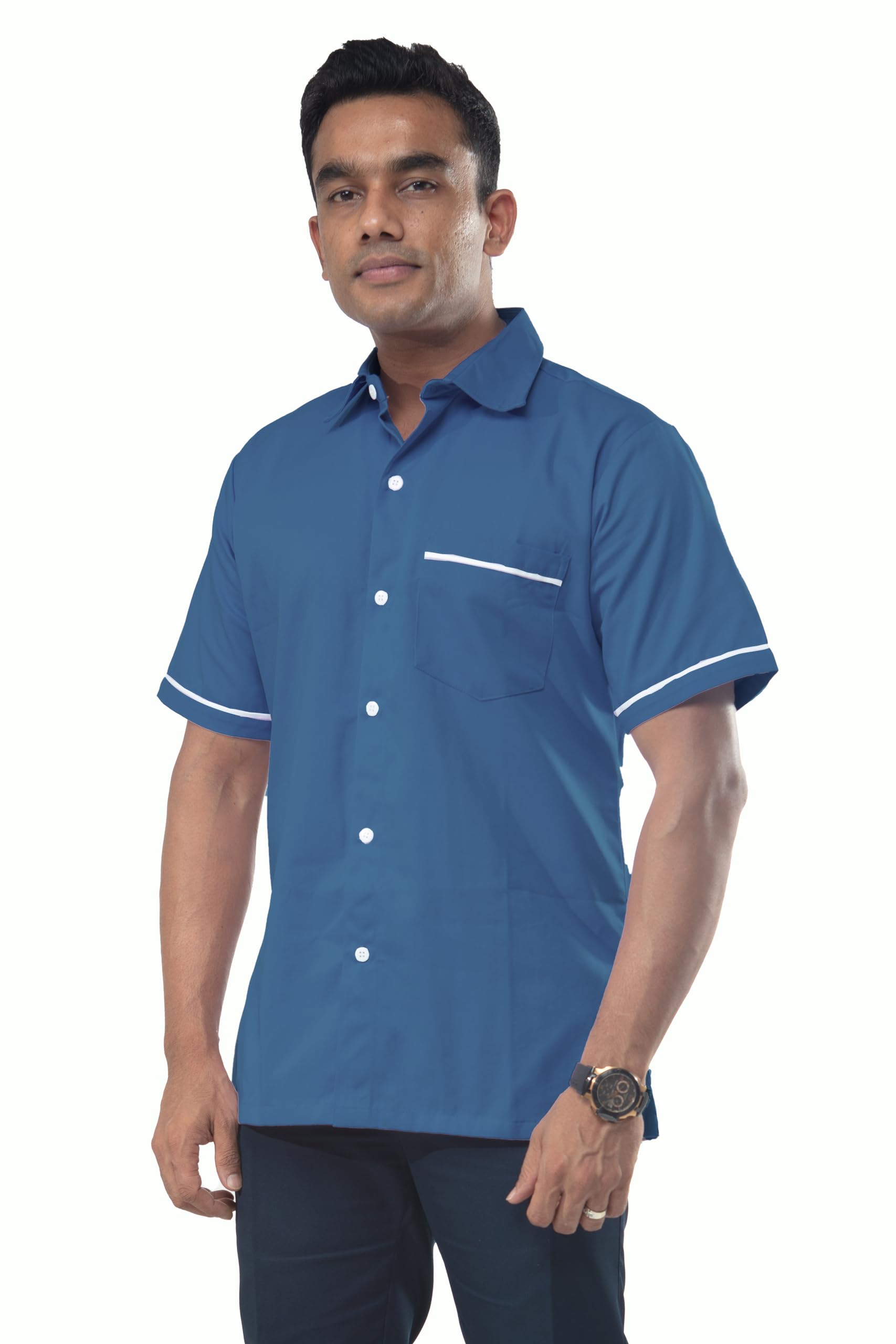 UNIFORM CRAFT Male Nurse Shirt ideal for Hospital Male Staff (Bright Blue, 36)