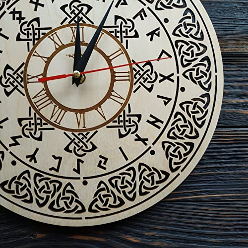 Celtic Symbol Wall Clock Battery Operated – Best Celtic Sign Gift For Him And Her – Silent Large Clocks Made Of Wood – Ivory Wcl-0016 Wallpro #TOP2