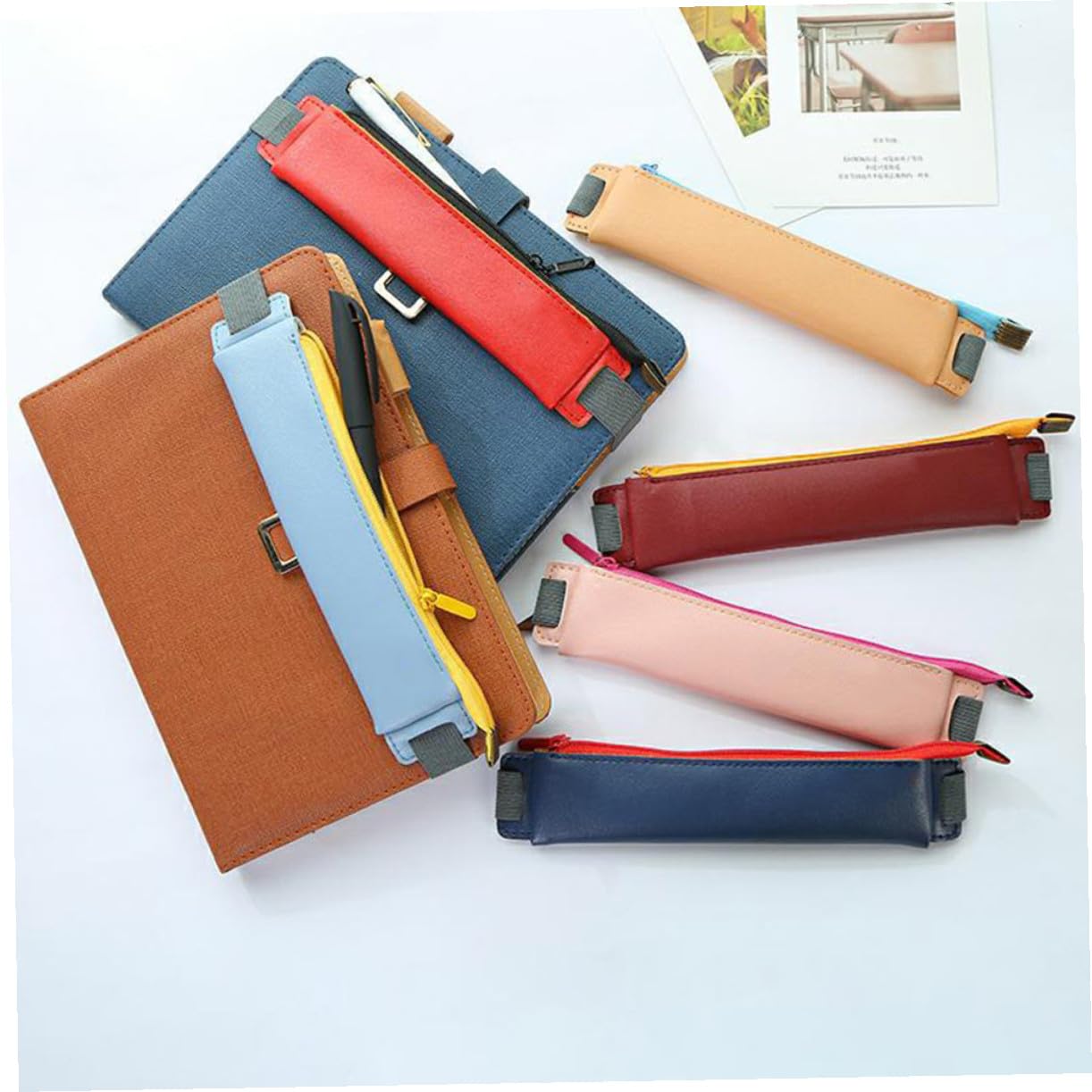 SHINEOFI 6pezzi Vintage Astuccio Protettivo Per Scrittura Design Blu Per e Scuola Per Speciali
