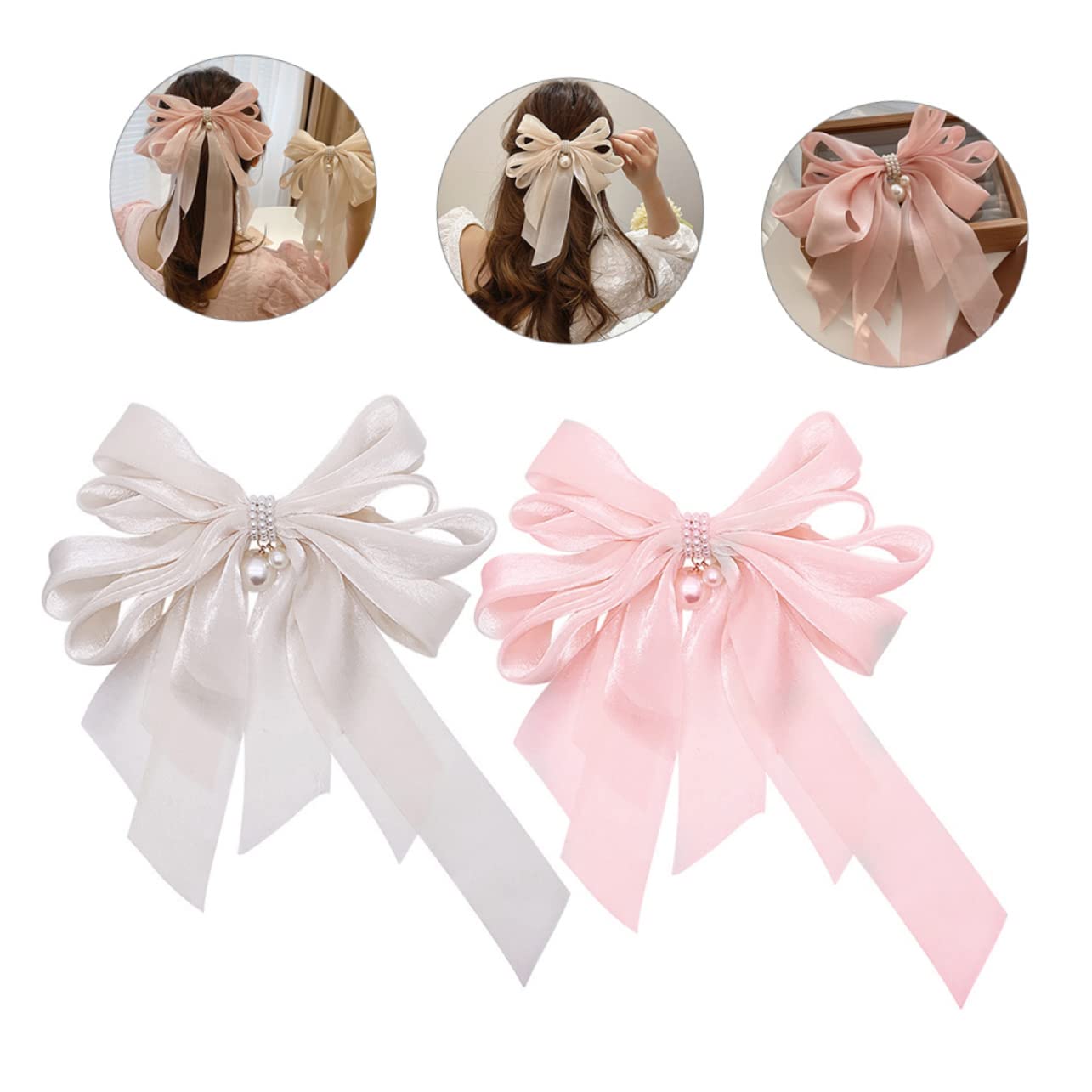 ABOOFAN 10stücke Große Haarspangen Mit Perlen Und Schleifen Für Damen Elegante Haarklammern Für Alltag Und Besondere Anlässe Für Reisen Schule Und Büro