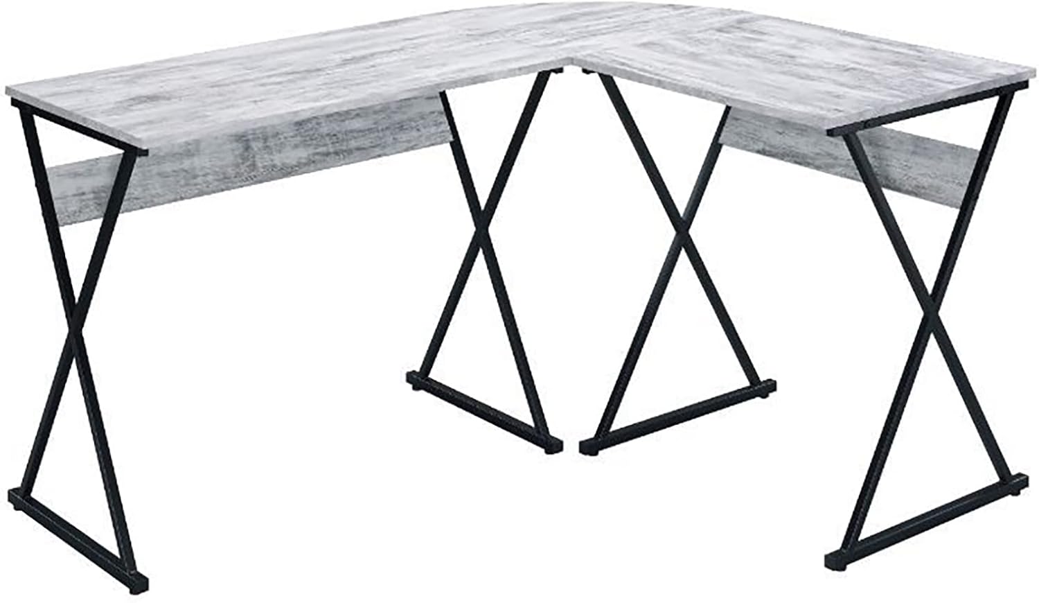 LShaped Writing Desk,Home Office Desk Console Table with Metal Frame Study Table